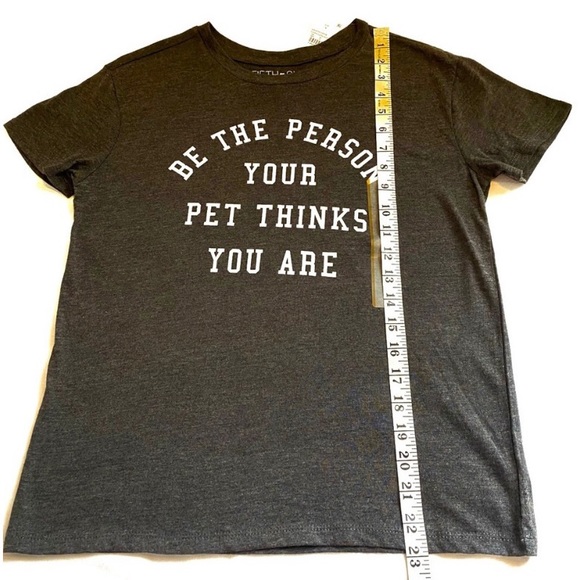 Fifth Sun Women’s Charcoal Gray Pet Person T-Shirt, Size Small - Picture 4 of 6